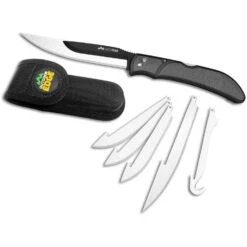 Outdoor Edge RazorBone Folding Hunting Knife With Drop-Point Blades, Boning-Fillet Blades, Gutting Blade And Nylon Sheath Gray RBY-10