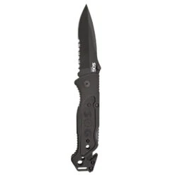 SOG Knives ESCAPE CLIP POINT BLACK SERRATED Pocket Knife SOG-FF25-CP